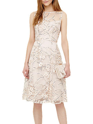 Phase Eight Sable Embroidered Dress, Pink