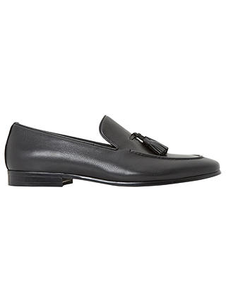 Dune Pacy Leather Tassel Loafers, Black
