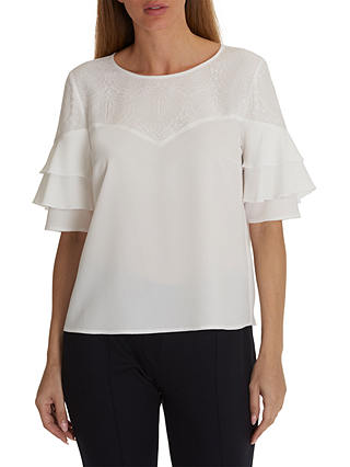 Betty & Co. Lace Trimmed Blouse, Snow White