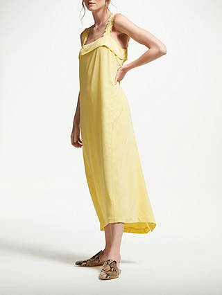 Modern Rarity Frayed Strap Silk Cami Dress, Mellow Yellow