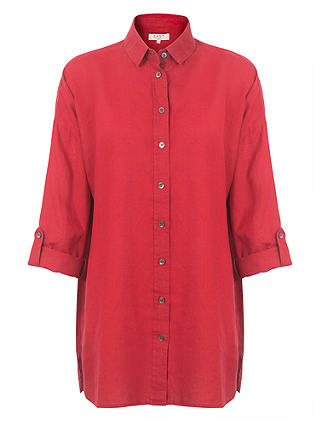 East Oversized Linen Shirt, Red