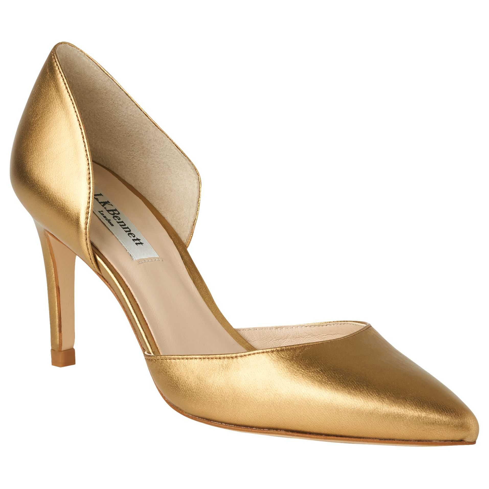 L.K. Bennett Flossie Stiletto Heeled Court Shoes, Bronze, 4