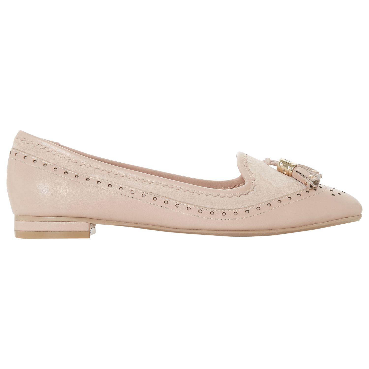 Dune Gambie Leather Loafers, Blush, 4