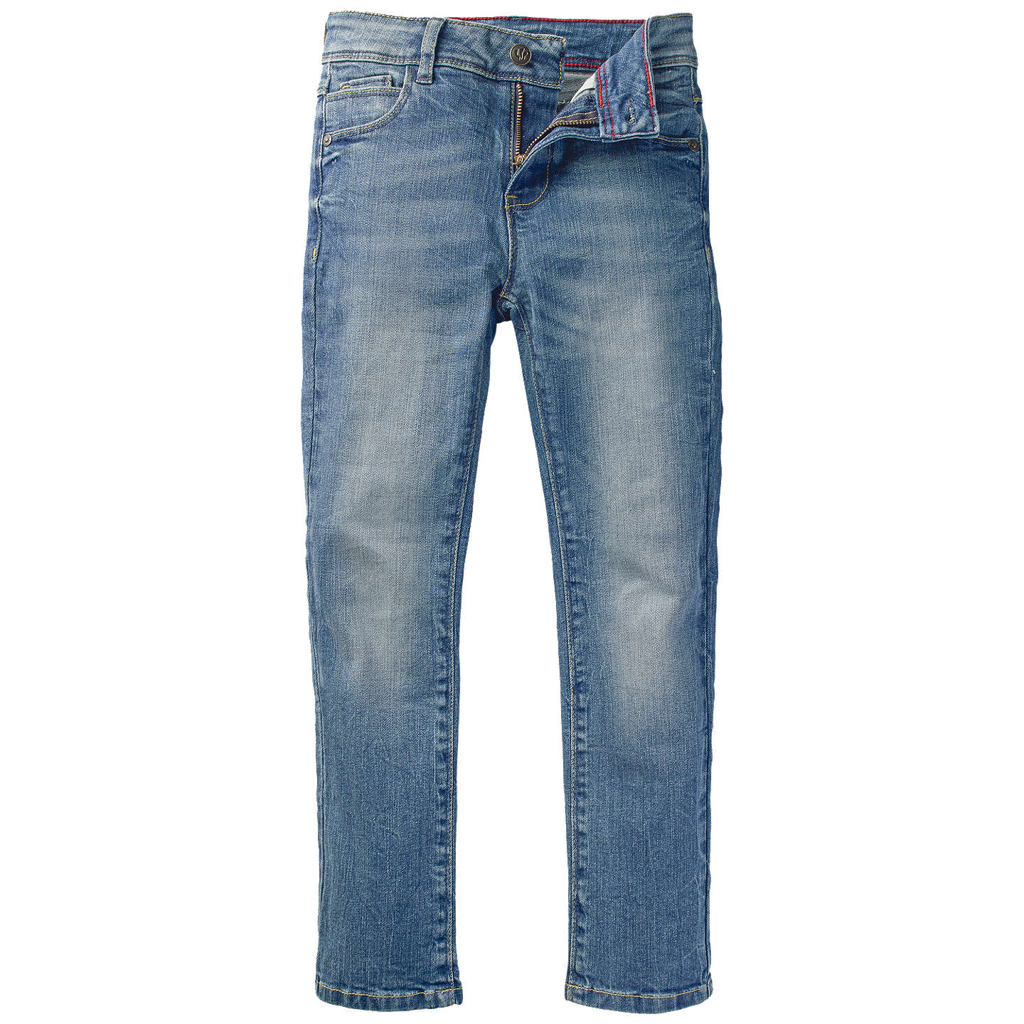 Fat Face Boys' Slim Fit Jeans, Mid Wash at John Lewis