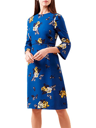 Hobbs Tea Rose Dress, Blue/Multi