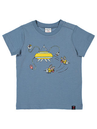 Polarn O. Pyret Baby Bee Graphic T-Shirt, Blue
