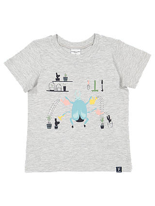 Polarn O. Pyret Baby Beetle Graphic T-Shirt, Grey