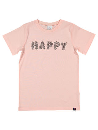 Polarn O. Pyret Children's Graphic Happy T-Shirt, Pink