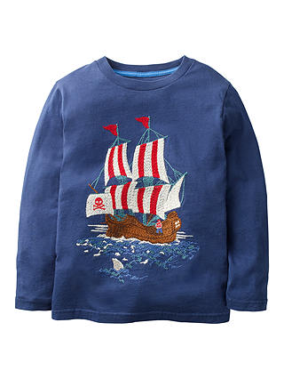 Mini Boden Boys' Pirate Super Stitch T-Shirt, Navy