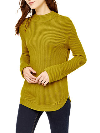 Warehouse Ribbed Side Zip Jumper, Lime