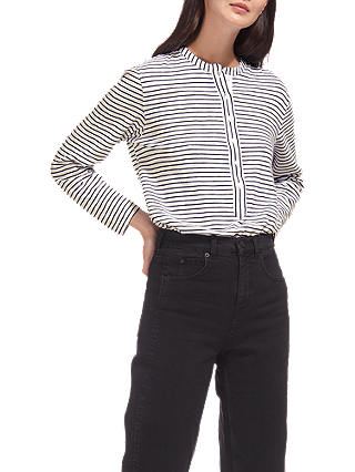 Whistles Striped Cotton Jersey Shirt, Multi