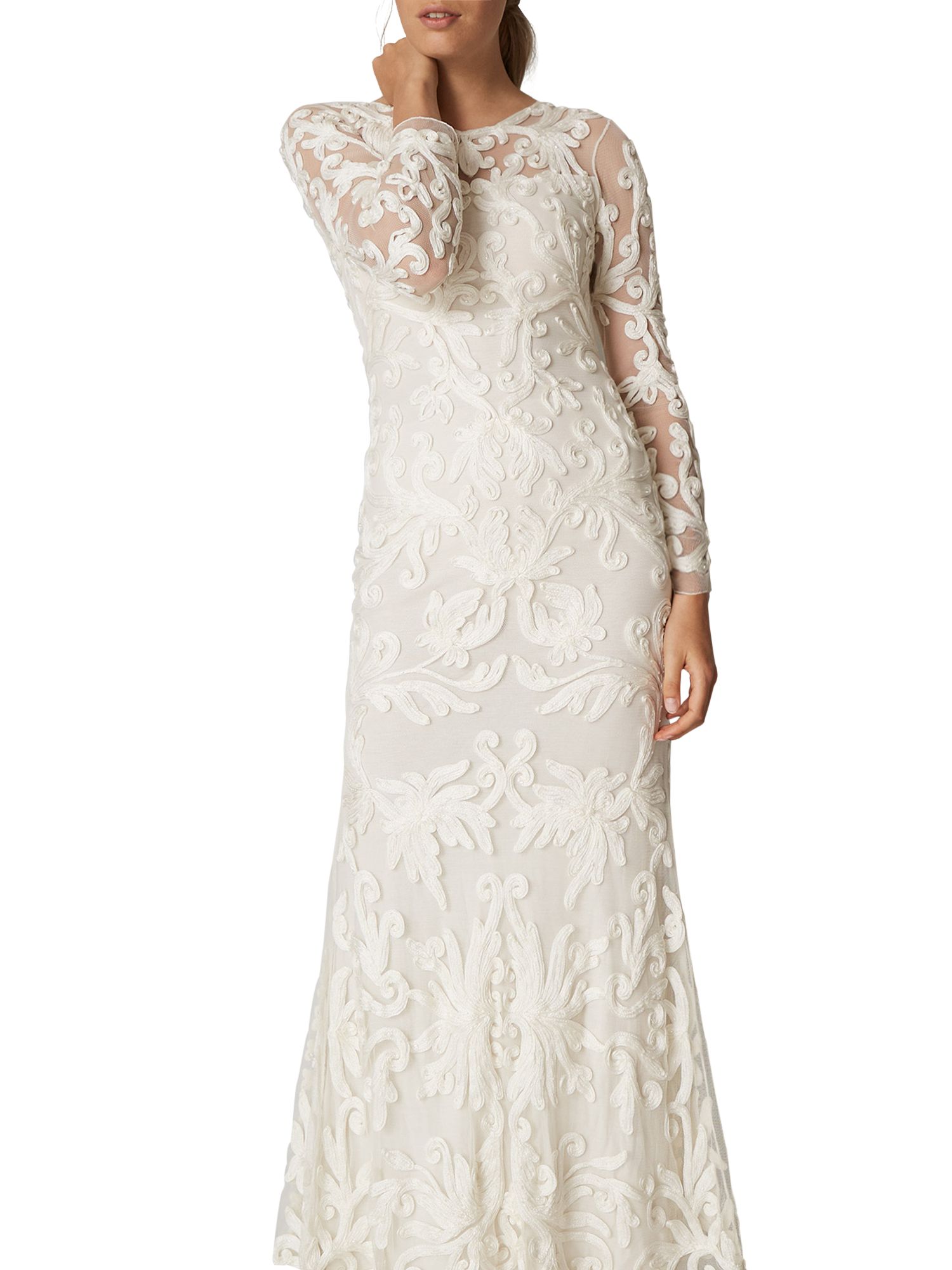 Phase Eight Bridal Aubrina Tapework Wedding Dress, Pearl at John Lewis & Partners