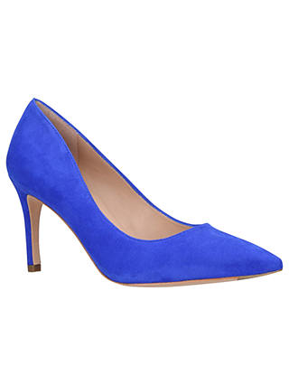 Kurt Geiger London Lowndes Stiletto Heel Court Shoes, Blue Suede