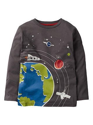 Mini Boden Boys' Space Glow In The Dark T-Shirt, Grey