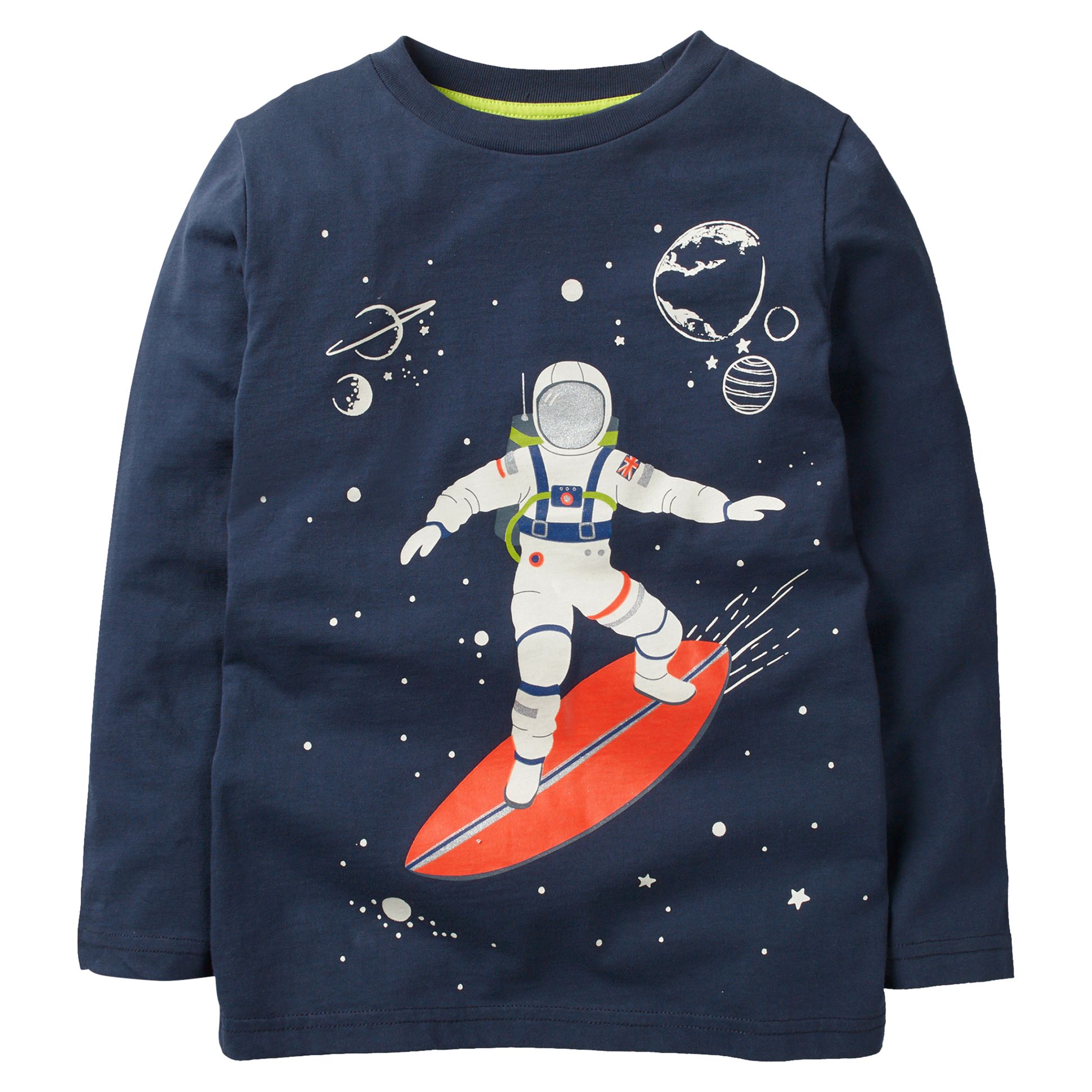 Mini Boden Boys' Space Glow In The Dark T-Shirt, Navy