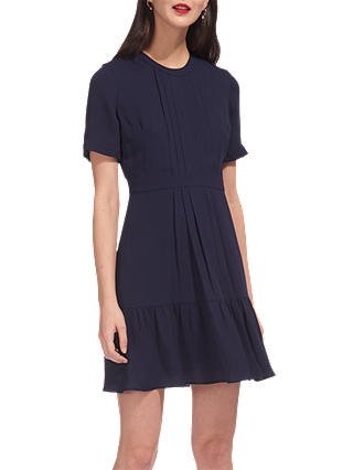 Whistles Tilly Pleat Detail Dress, Navy