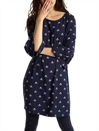 Joules Gardenia Bell Sleeve Dress, Navy Love Bees