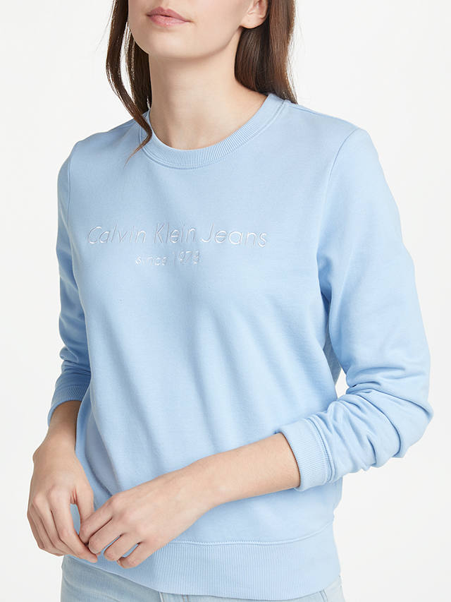 Calvin Klein Halia Logo Sweatshirt, Chambray Blue