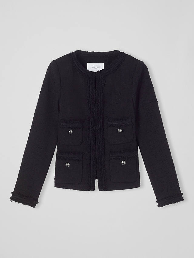 L.K.Bennett Charlee Tweed Jacket, Black at John Lewis & Partners