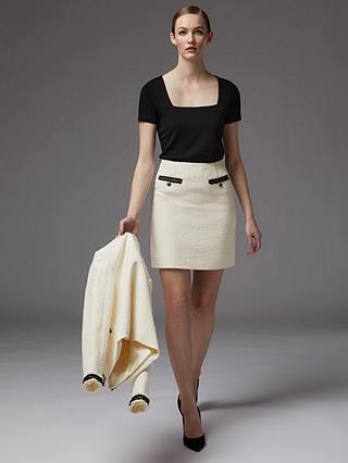 L.K.Bennett Charlee Tweed Skirt, Cream