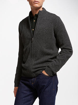 John Lewis & Partners Merino Cashmere Full Zip Knit Jacket
