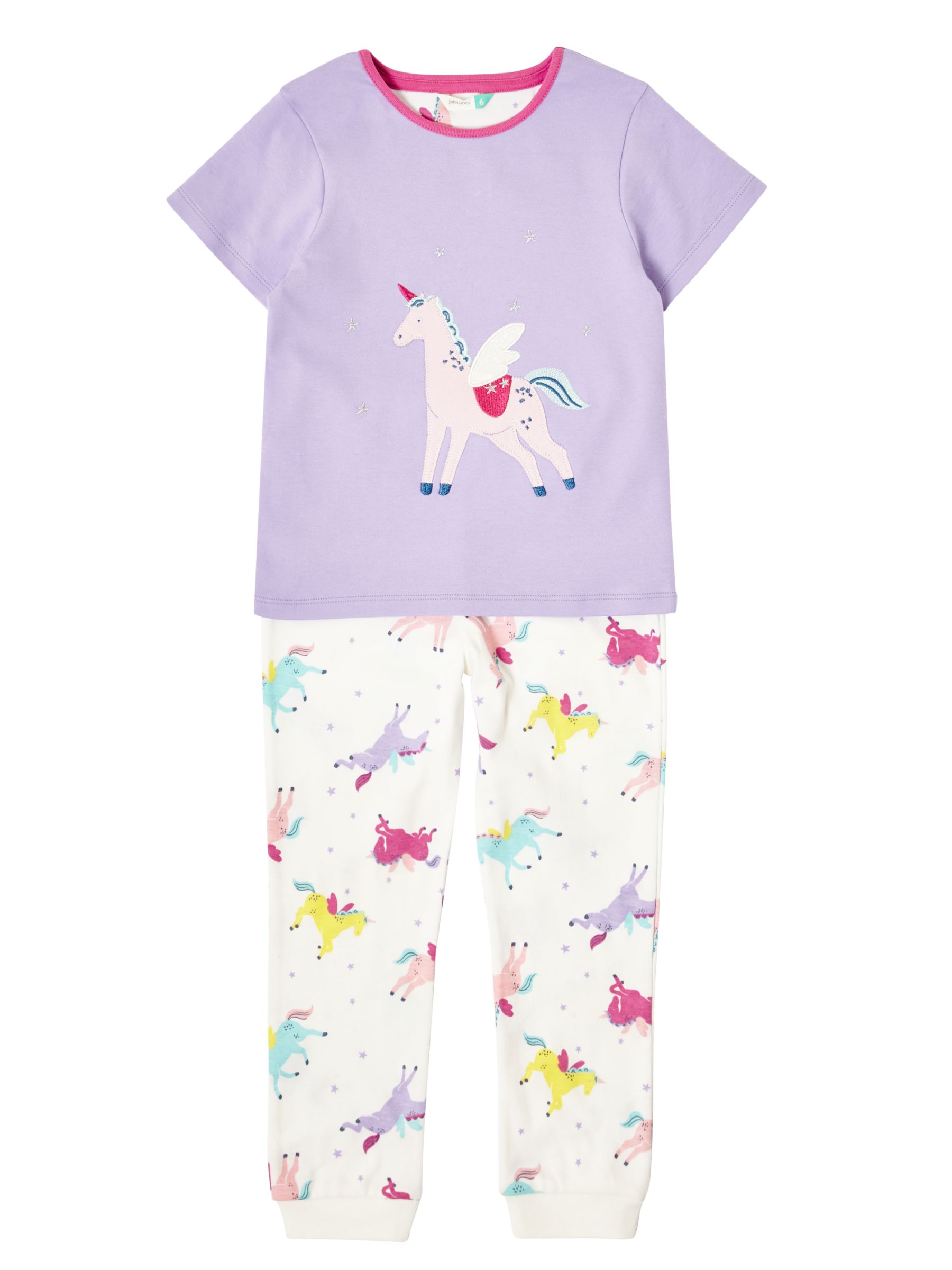 John Lewis & Partners Girls' Unicorn Pyjamas, Lilac at John Lewis ...