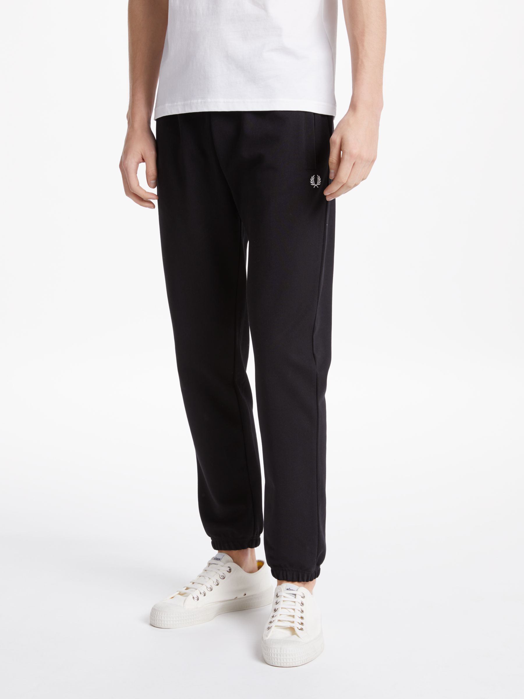 Fred Perry Amplified Reverse Tricot Jogging Bottoms, Black at John ...