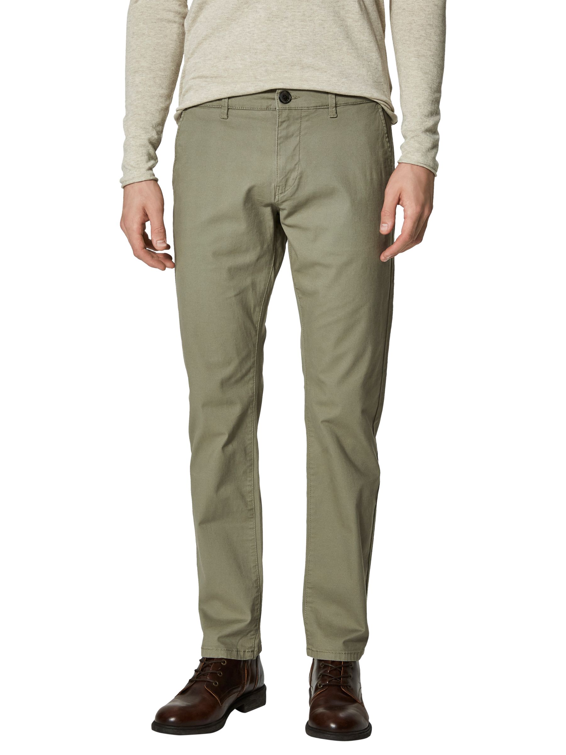 Selected Homme Three Paris Stretch Chinos, Vetiver, 30R
