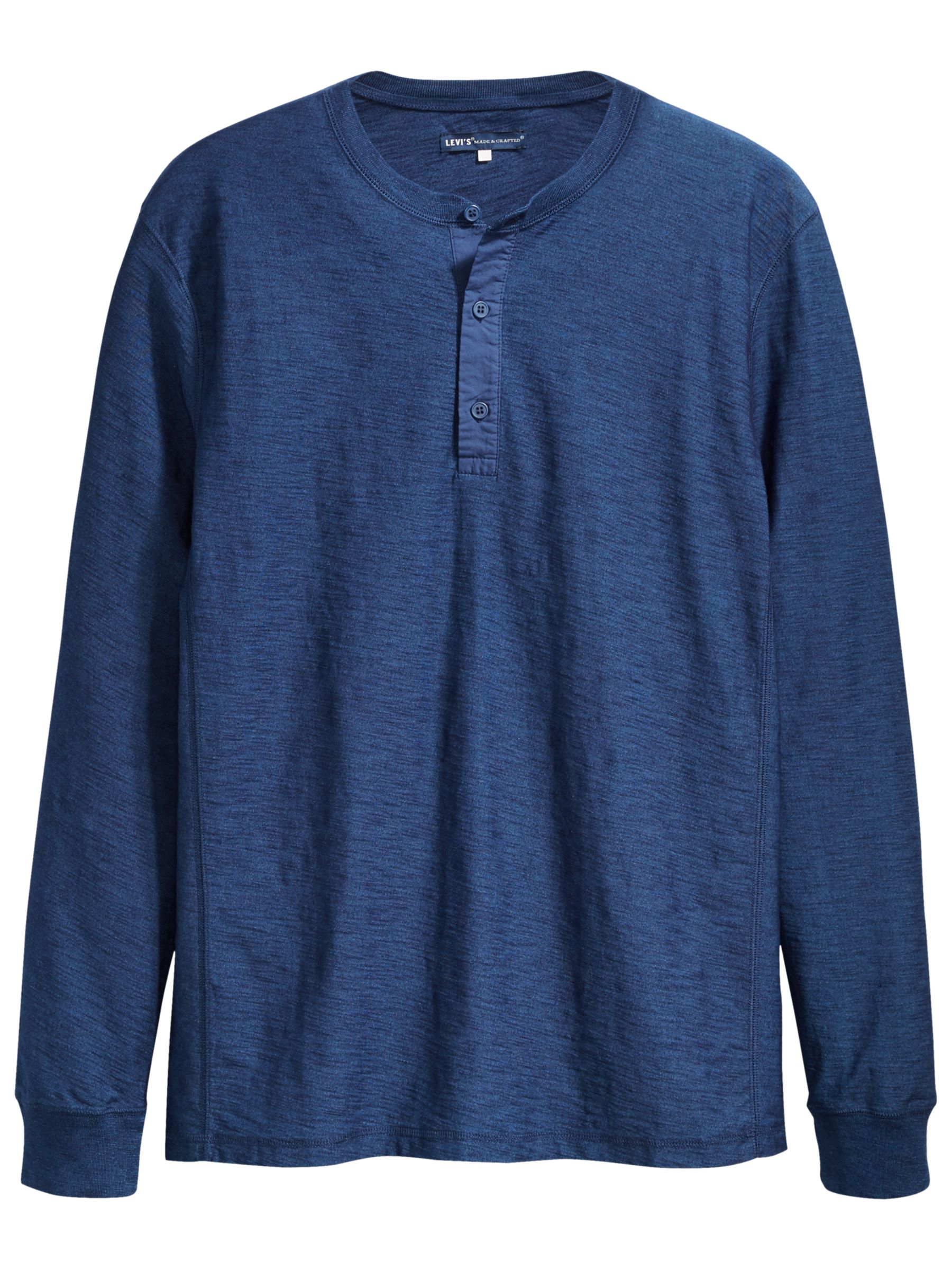Levi's Made & Crafted Henley Buttoned Long Sleeve T-Shirt, Dark Indigo