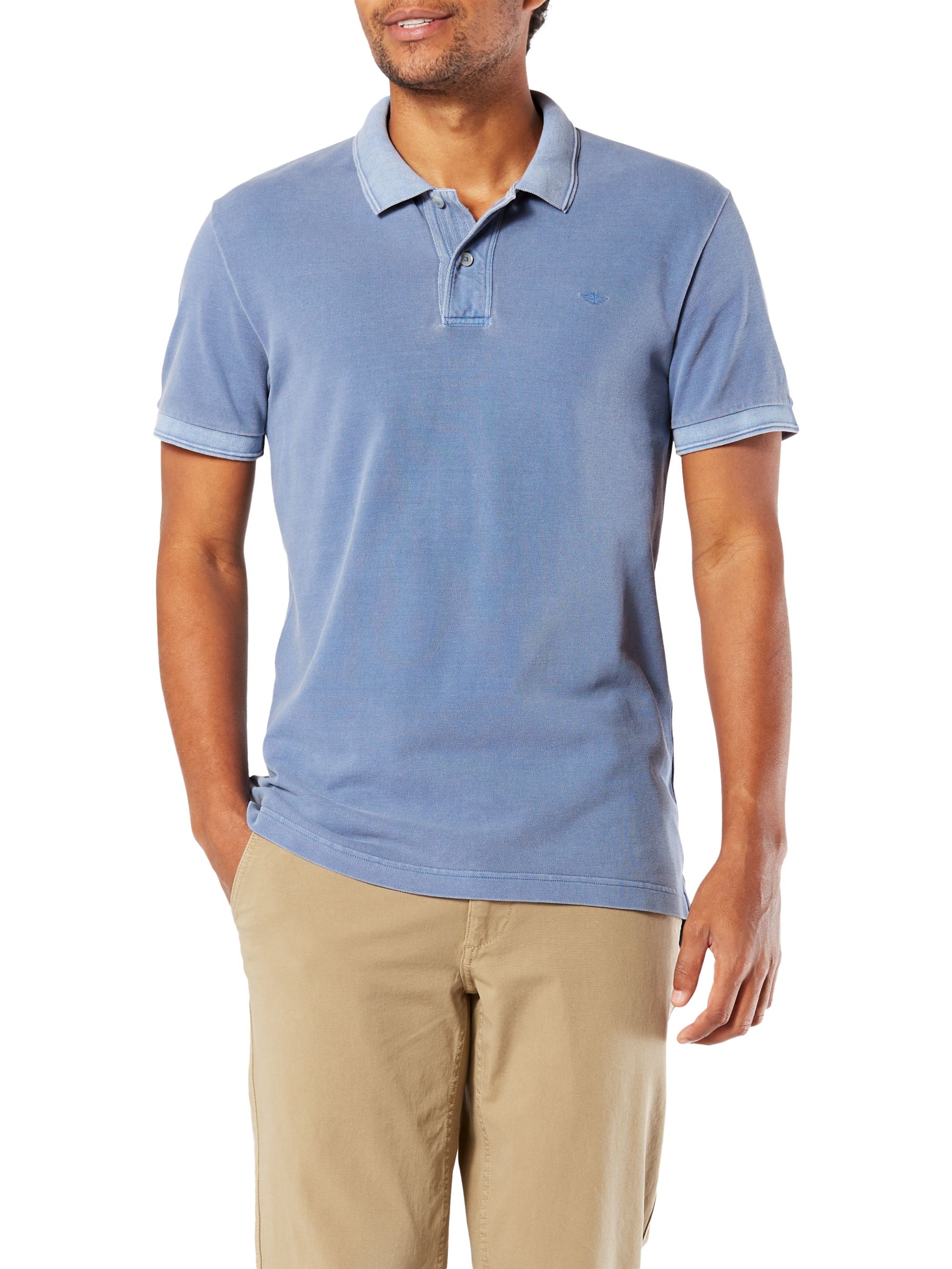 Dockers Garment Dyed Fitted Short Sleeve Polo Shirt at John Lewis ...