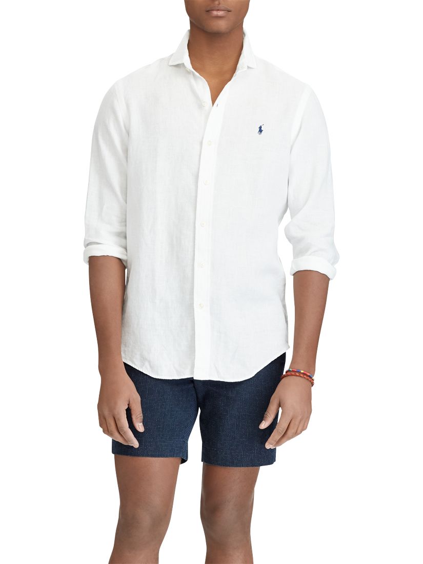 Polo Ralph Lauren Estate Long Sleeve Linen Shirt, White