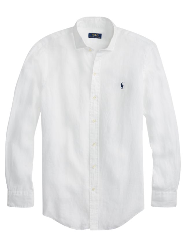 Polo Ralph Lauren Estate Long Sleeve Linen Shirt, White, S