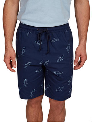 HYMN Shiver Shark Printed Shorts, Navy