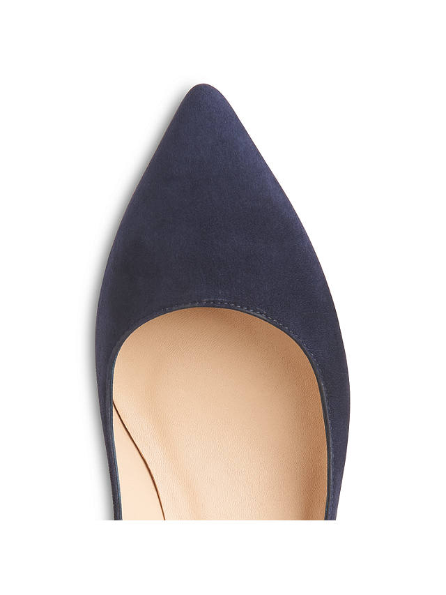 L.K.Bennett Audrey Pointed Toe Court Shoes, Navy Suede