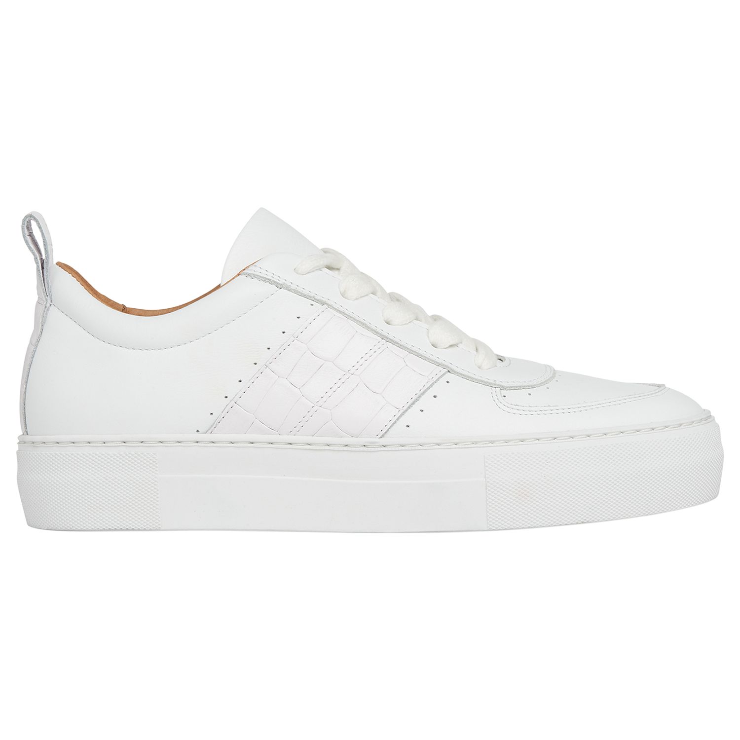 Whistles Anna Lace Up Trainers, White Leather, 8