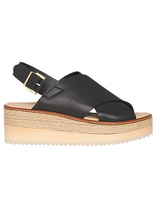 Whistles Rafi Flatform Sandals, Navy Leather