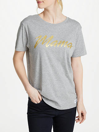 Selfish Mother Mama 80s T-Shirt, Grey/Faded Gold