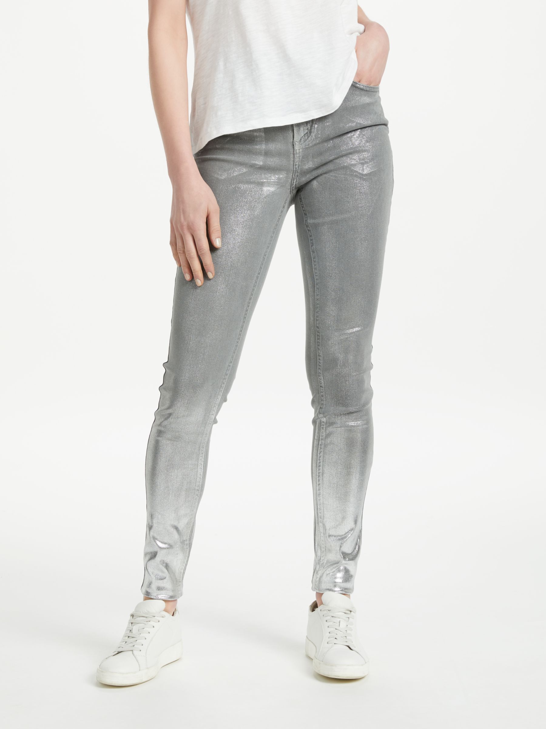 grey distressed skinny jeans