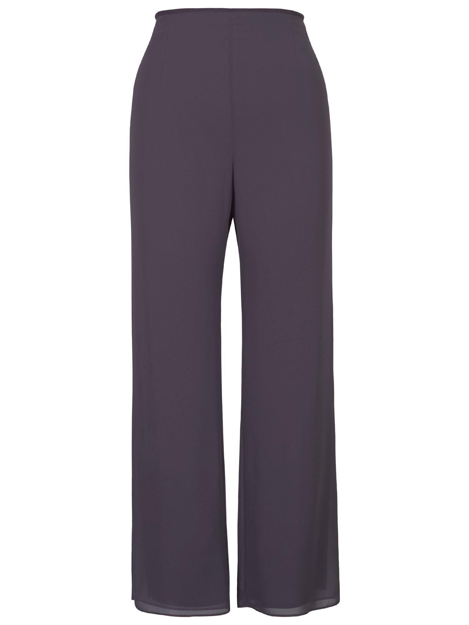 Chesca Satin Trim Chiffon Trousers, Pewter at John Lewis & Partners