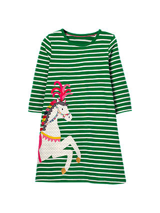 Mini Boden Girls' Applique Dress, Green