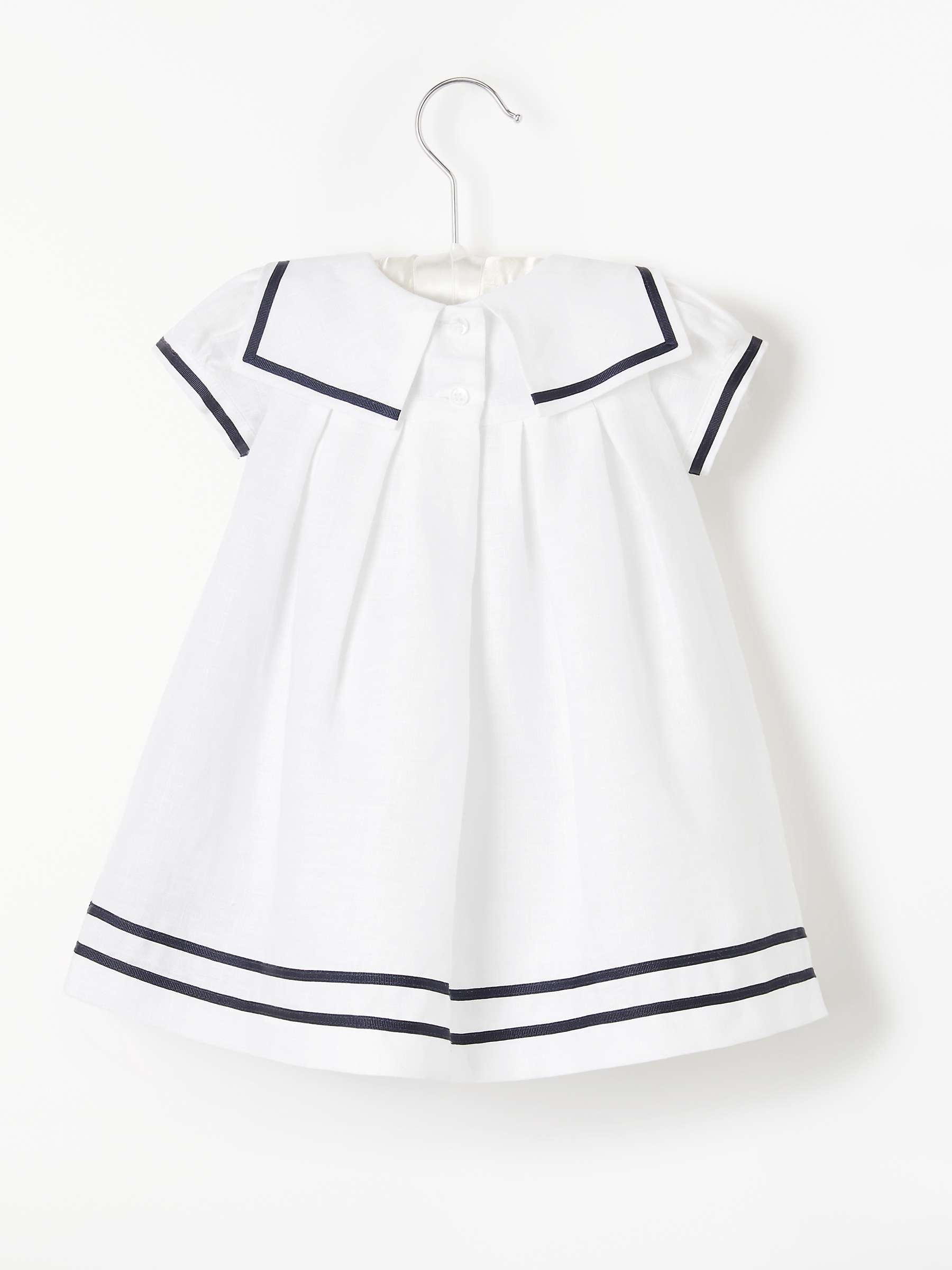 White 9-12 mths Brand New John Lewis Baby Linen Sailor Christening Romper 