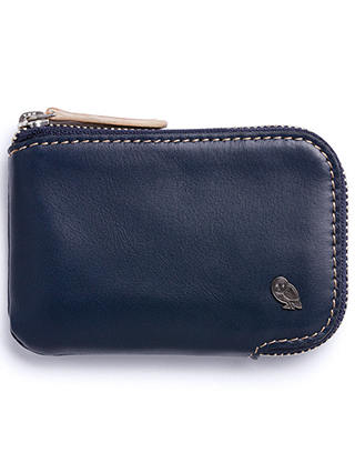 Bellroy Leather Zip Up Card Pocket, Blue Steel