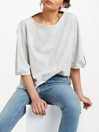 AND/OR Knot Sleeve Top, Silver Neppy