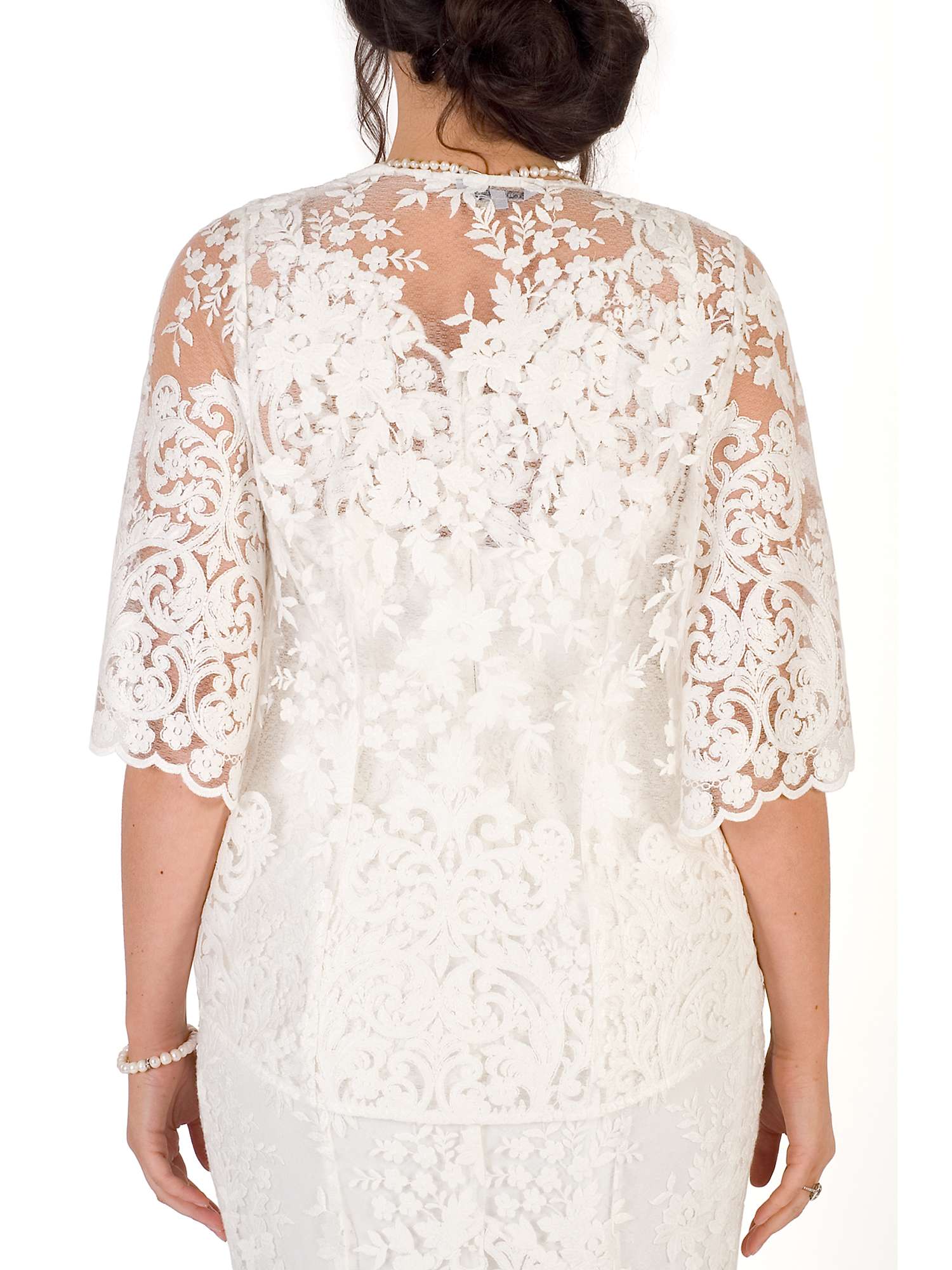 Buy Chesca Scallop Sleeve Lace Bridal Jacket, Ivory Online at johnlewis.com