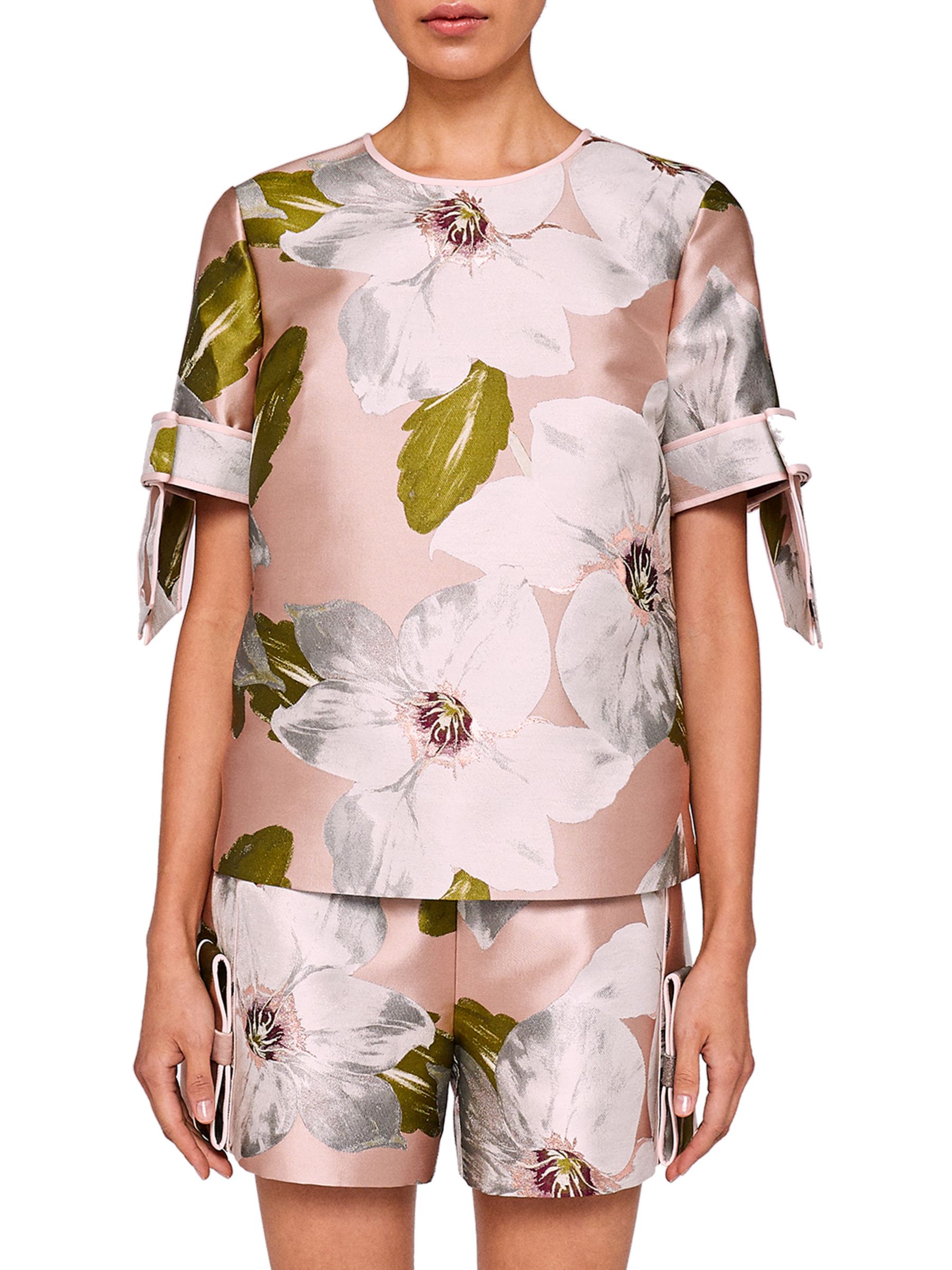 Ted Baker Caytey Chatsworth Bloom Top, Dusky Pink at John Lewis & Partners