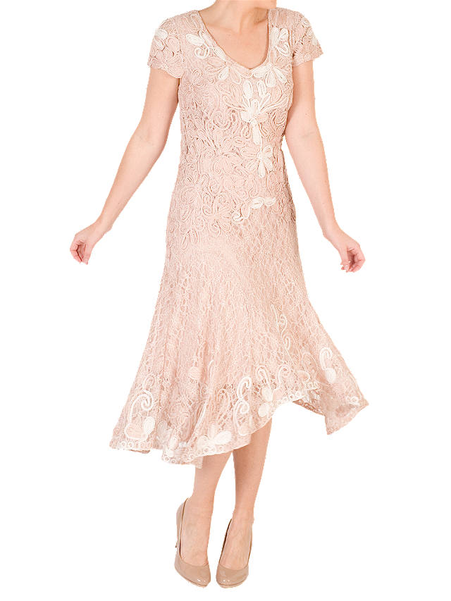 Chesca Ombre Cornelli Lace Dress, Blush/Ivory
