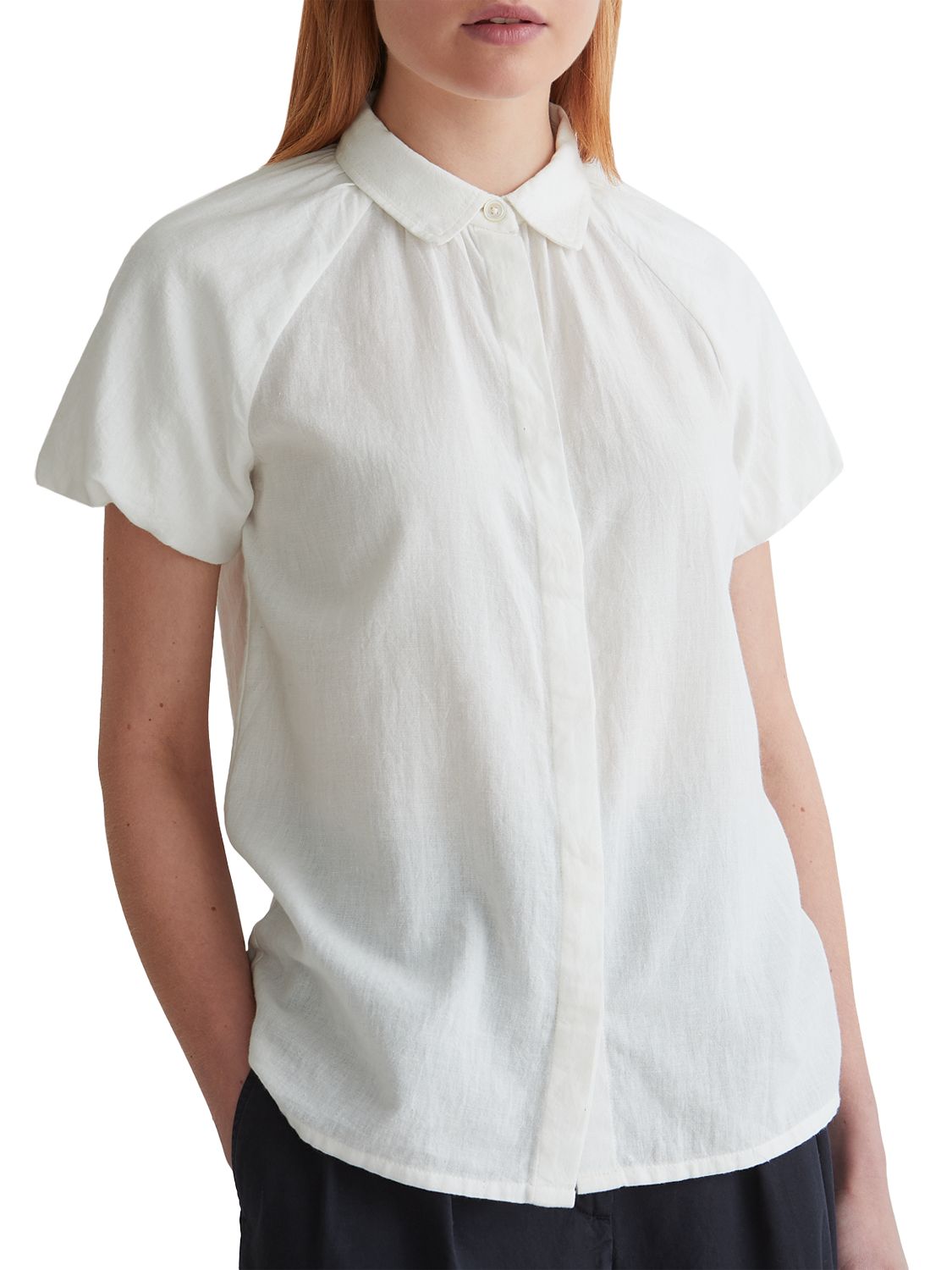 Toast Cotton Khadi Puff Sleeve Shirt, Off White