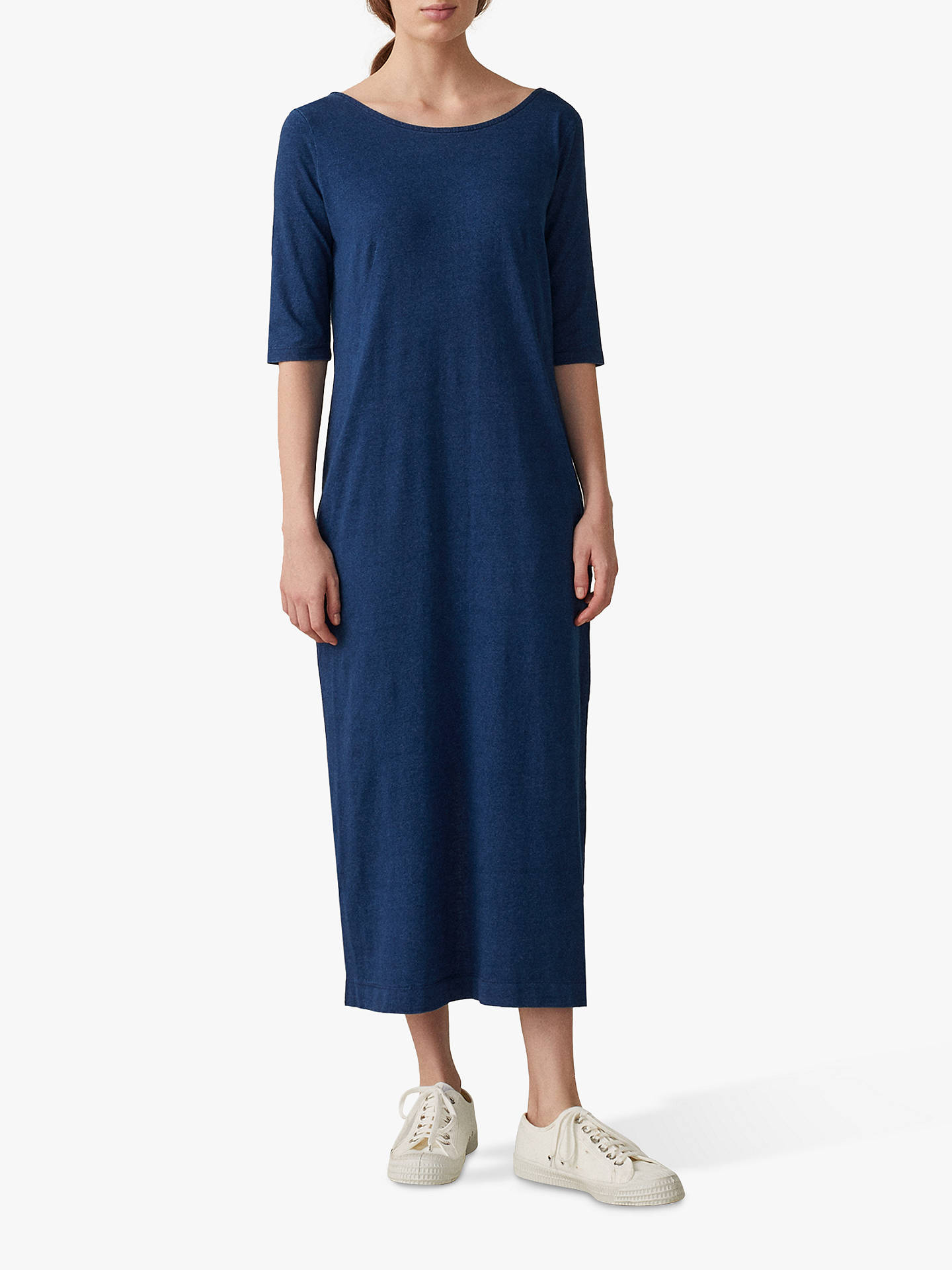 Toast Noelle Jersey Dress, Washed Indigo Blue at John Lewis & Partners