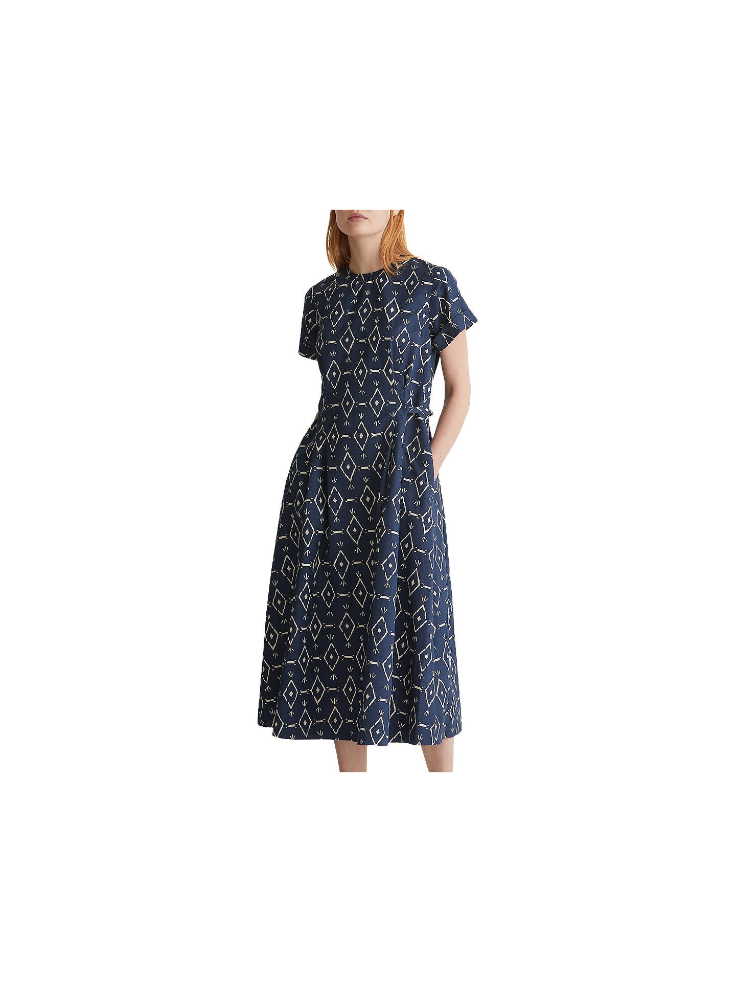 Toast Hanne Linen Cotton Dress, Sapphire at John Lewis & Partners