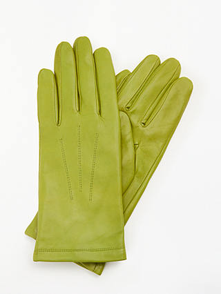 John Lewis & Partners Leather Fleece Lined Gloves
